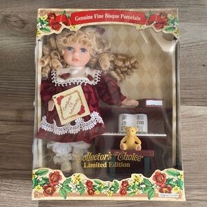 DanDee Collectors Choice Genuine Bisque Porcelain Doll Piano Set New Dan Dee VTG
